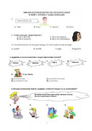 English Worksheet: 8th class 1 written exam questios