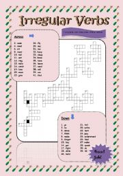 Irregular verbs crossword