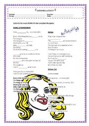 English Worksheet: Song HUNG UP (MADONNA)