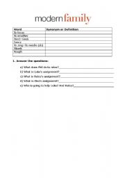 English worksheet: Modern Family Episode 18 Season 2