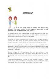 English Worksheet: DIFFERENT