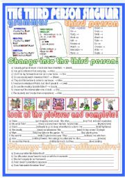 English Worksheet: Third Person Singular