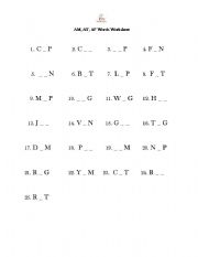 English Worksheet: AM