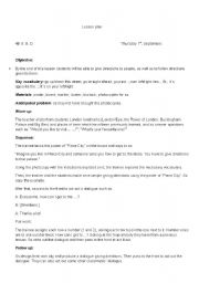 English Worksheet: lesson plan