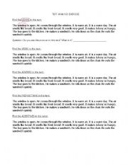 English Worksheet: Grammar: Text analysis