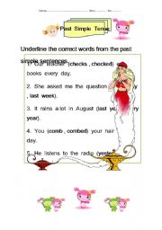 English worksheet: Past simple tense