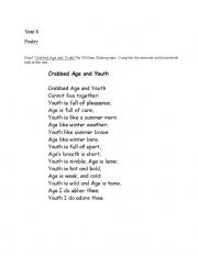 English Worksheet: KS3 Poetry Booklet with questions