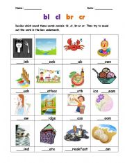 English Worksheet: Bl Cl Br Cr