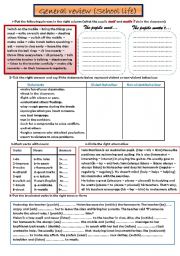 English Worksheet: review