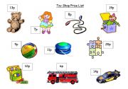 English worksheet: toy shop