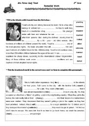 English Worksheet: Remedial Work full-term Test n�1 for 2nd year students