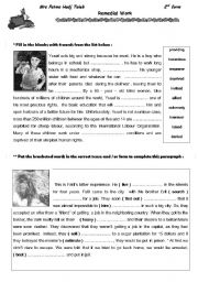 English Worksheet: Remedial Work full-term Test n1 for 2nd year students