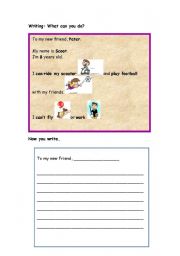 English worksheet: Can - Cant