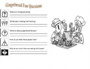 English worksheet: Gingerbread House Questions