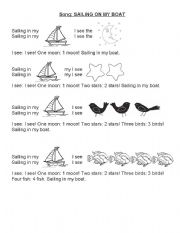 English Worksheet: Sailing on my boat - Song