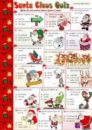 English Worksheet: SANTA CLAUS QUIZ