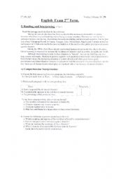 English Worksheet: FIRST TERM TEST FOR HIGH SCHOOL STUDENT