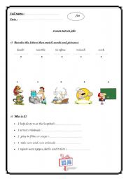 English worksheet: Easy test on jobs