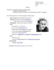 English worksheet: Heath Ledgers Biography