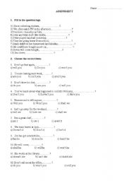 English Worksheet: Question tags