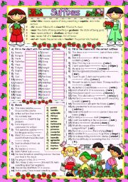 English Worksheet: WORD FORMATION-1 ***SUFFIXES*** (B&W included)
