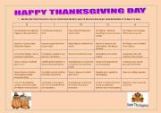 THANKSGIVING BINGO