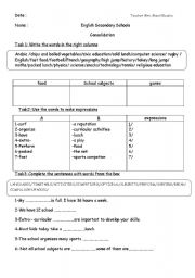 English Worksheet: english secondary school (3) consolidation