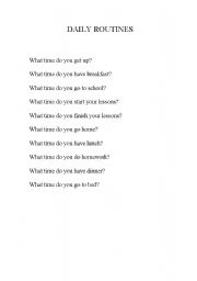 English Worksheet: question