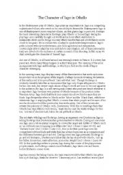 English Worksheet: The character of Iago