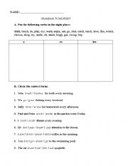 English worksheet: present simple exercises