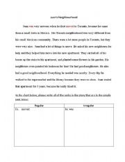 English worksheet: Simple Past Tense Endings (pronunciation)