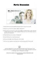 Blindness Movie activity