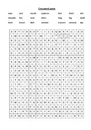 English worksheet: crossword