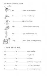 English worksheet: presrnt simple Handout