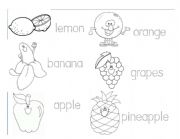 English Worksheet: fruits