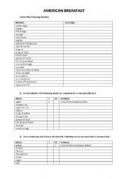 English Worksheet: American breakfast 