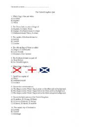 English Worksheet: The geography of the UK - quiz