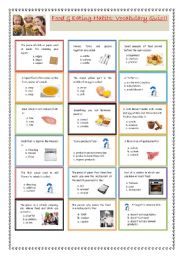 English Worksheet: Food & Eating habits: Vocabulary Quiz!