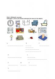 English Worksheet:  house objects and possessive pronouns