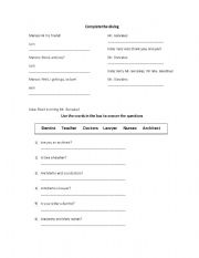 English worksheet: Exercises