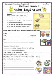 English Worksheet: Present perfect and Present perfect continuous