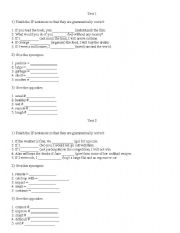 English worksheet: Tests