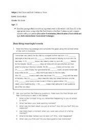 English Worksheet: Past Tense and Past Continious Tense