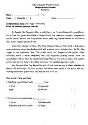 English Worksheet: Comprehension Practice 1