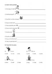 English worksheet: CAN - CANT