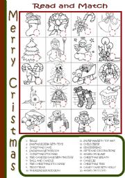 English Worksheet: CHRISTMAS MATCH 