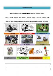 English Worksheet: Passive Voice - with images