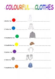 English worksheet: Clothes & Colours