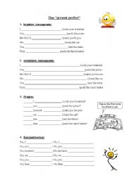 English worksheet: The present perfect