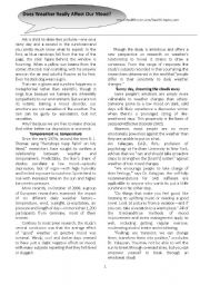 English Worksheet: Does Weather Really Affect Our Mood?
